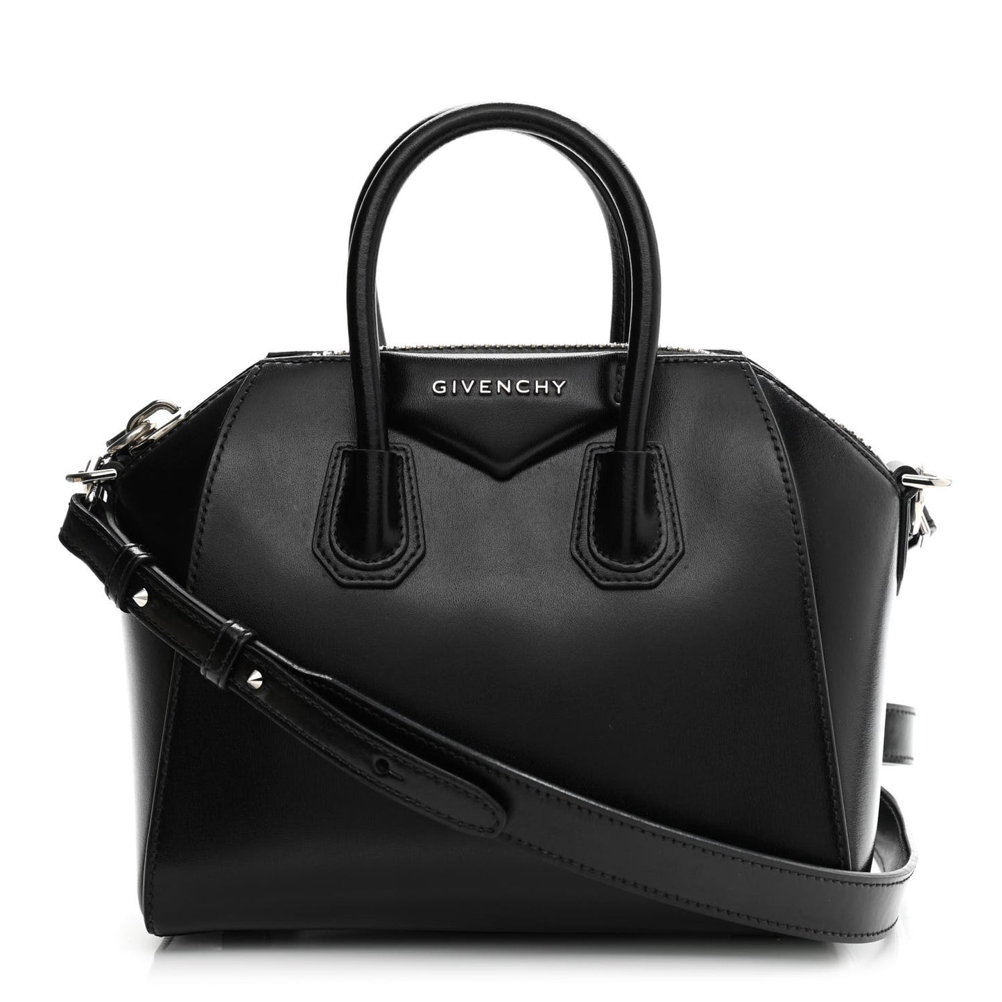 Shiny Lord Calfskin Mini Antigona Black