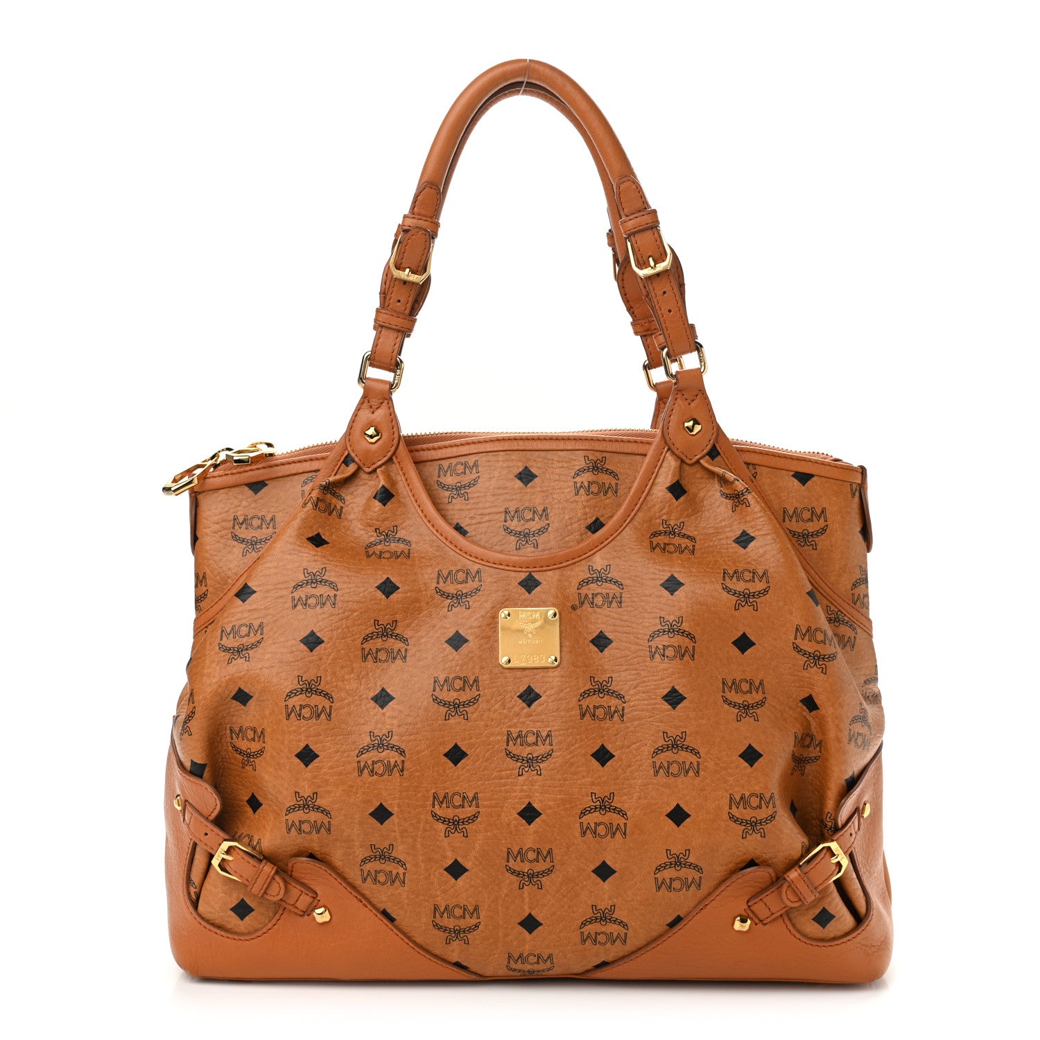 MCM Visetos Shoulder Bag Cognac 1 of 13