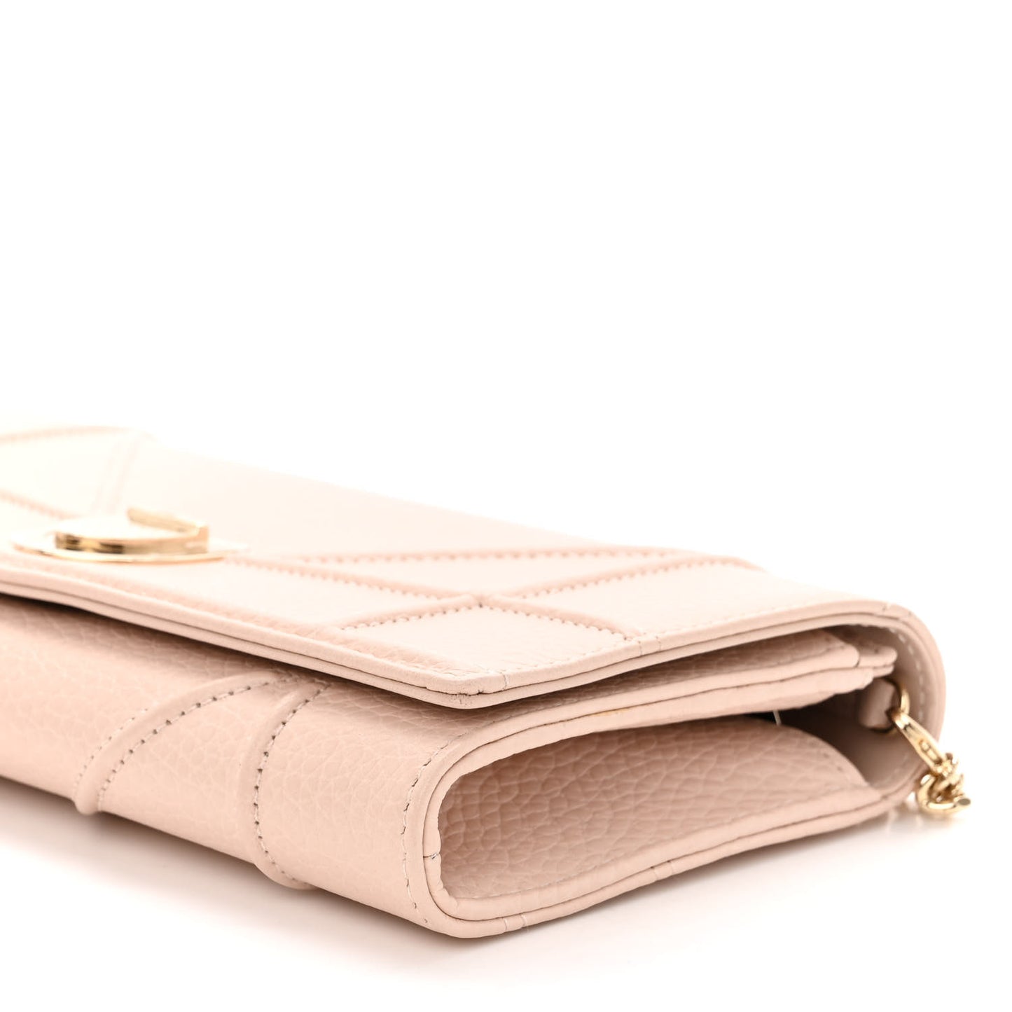 Grained Calfskin Diorama Croisiere Chain Wallet Rose Poudre