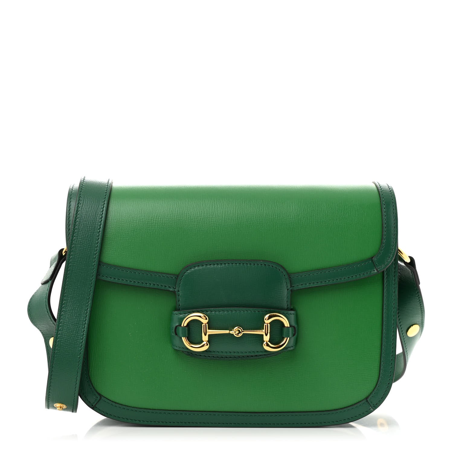 Gucci Azalea Calfskin Horsebit 1955 Shoulder Bag New Shamarock Emerald 1 of 14