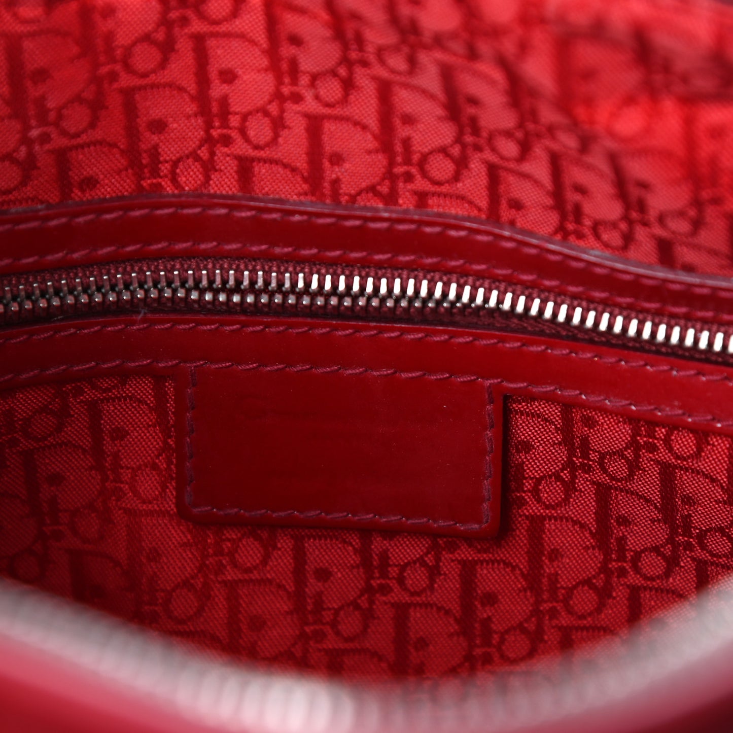 Patent Cannage Large Lady Dior Red