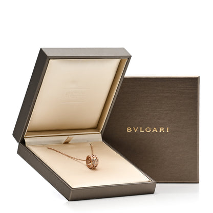 Bulgari 18K Rose Gold Diamond Parentesi Ring Pendant Necklace 7 of 7