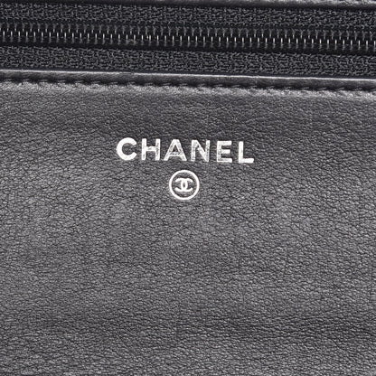 Chanel Lambskin Quilted Boy Wallet On Chain WOC So Black 6 of 8