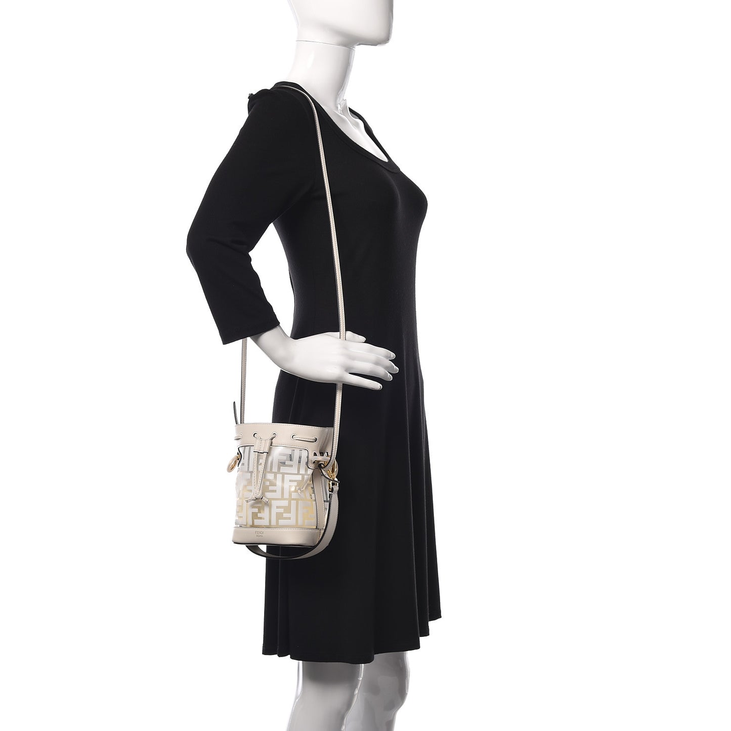 TPU FF Vitello Grace F is Fendi Mini Mon Tresor Bucket Bag White