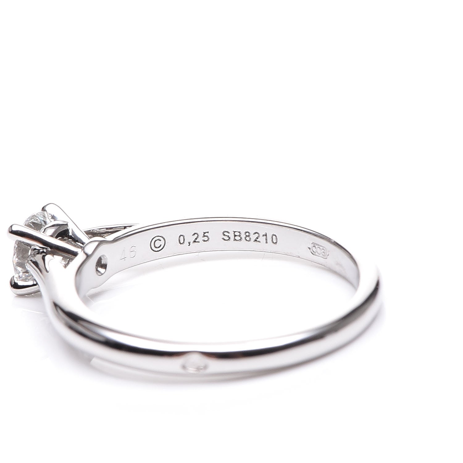 Cartier Platinum .25ct Diamond Solitaire Engagement Ring 46 3.75 4 of 6