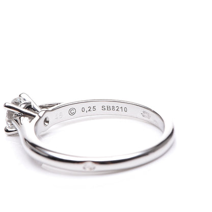 Cartier Platinum .25ct Diamond Solitaire Engagement Ring 46 3.75 4 of 6