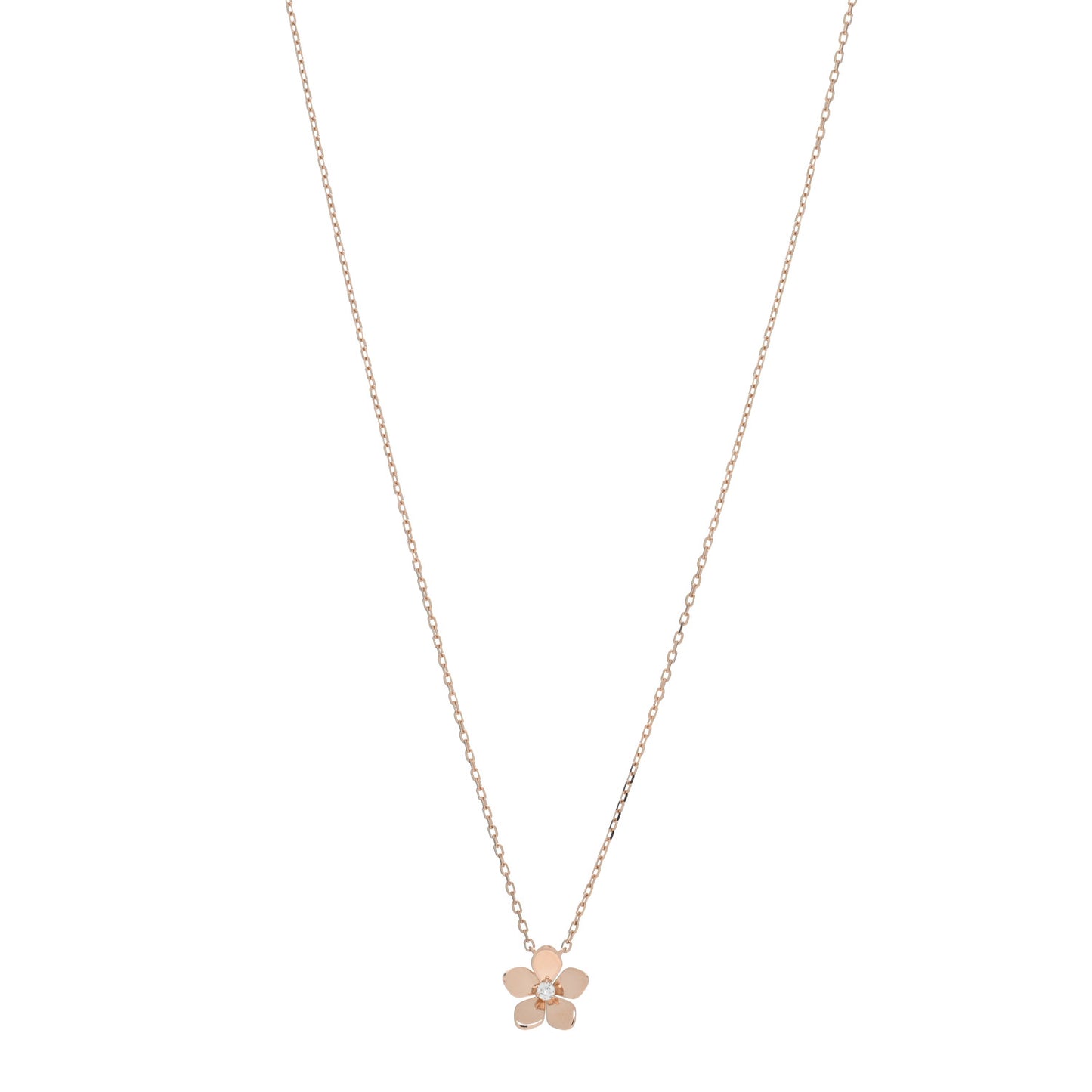 18K Rose Gold Diamond Mini Wild Flower Necklace