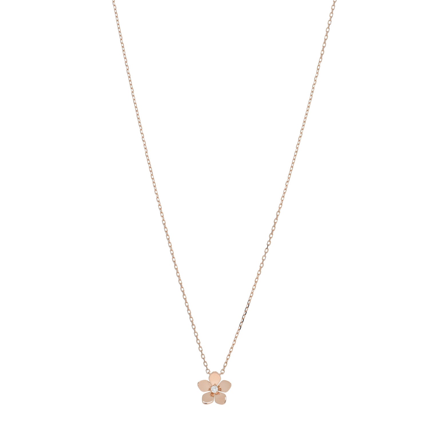 Graff 18K Rose Gold Diamond Mini Wild Flower Necklace 1 of 5