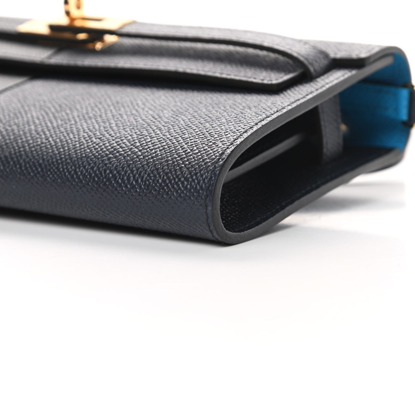 Epsom Casaque Kelly Wallet To Go Black Bleu Indigo Bleu Frida