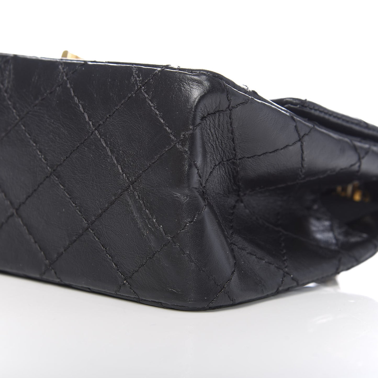 Aged Calfskin Quilted 2.55 Reissue Mini Flap Black
