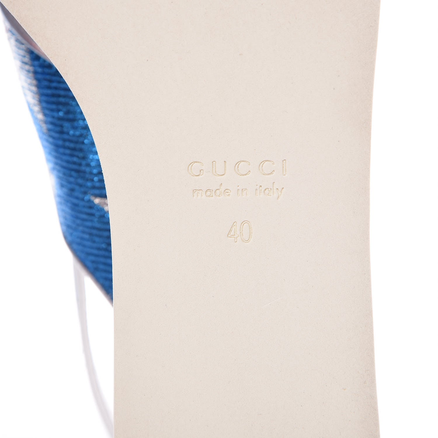 Gucci Nappa Silk Lurex Starry Sky Crossover Platform Sandals 40 Bluette Silver 6 of 9
