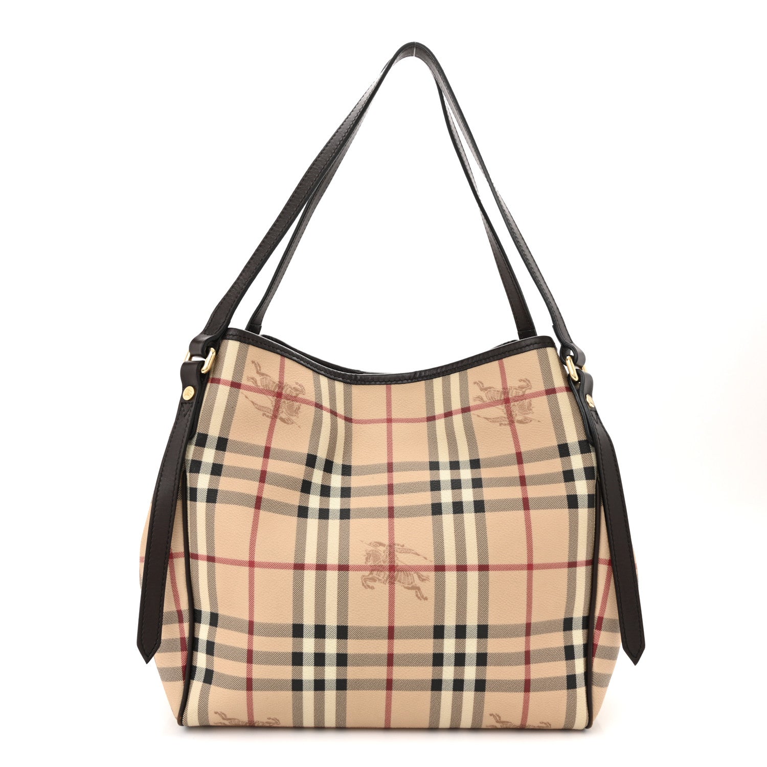 Burberry Haymarket Check Small Canterbury Tote Chocolate 1 of 12