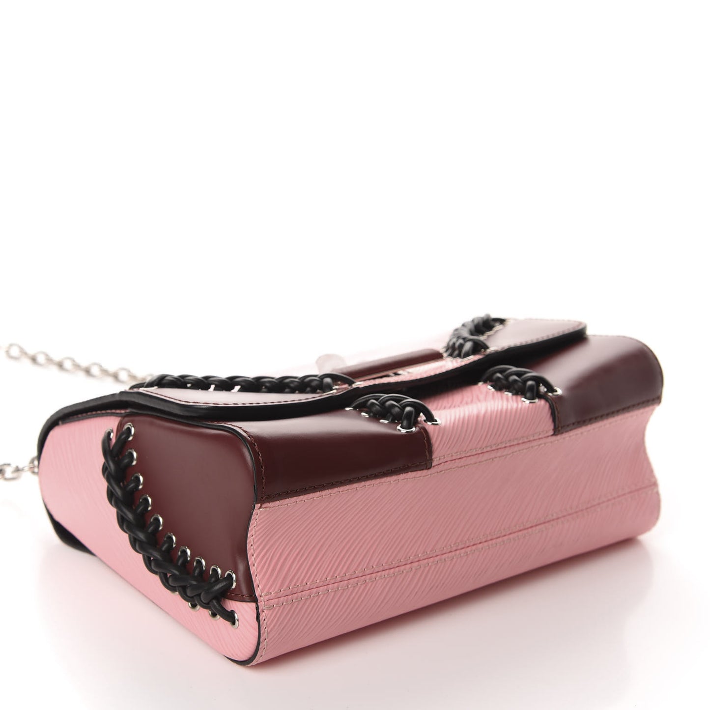 Epi Braided Twist Shoulder Bag MM Rose Ballerine