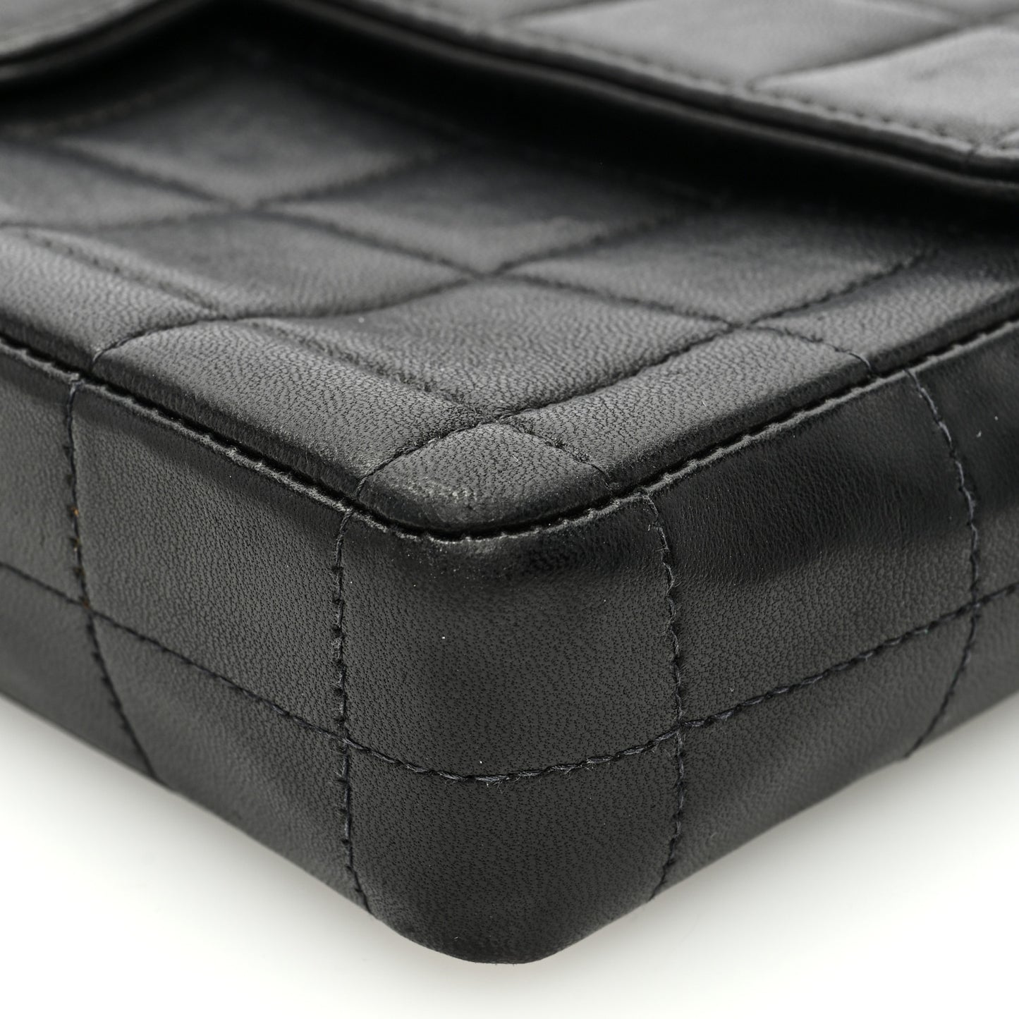 Lambskin East West Chocolate Bar Flap Brown