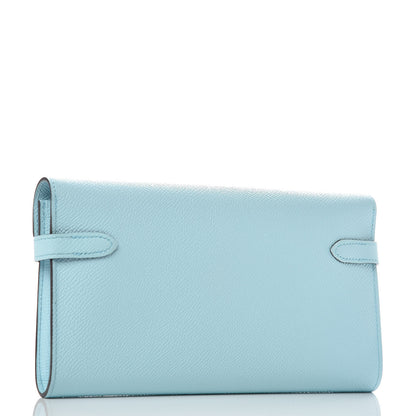 Hermes Epsom Kelly Longue Wallet Bleu Zephyr 3 of 8