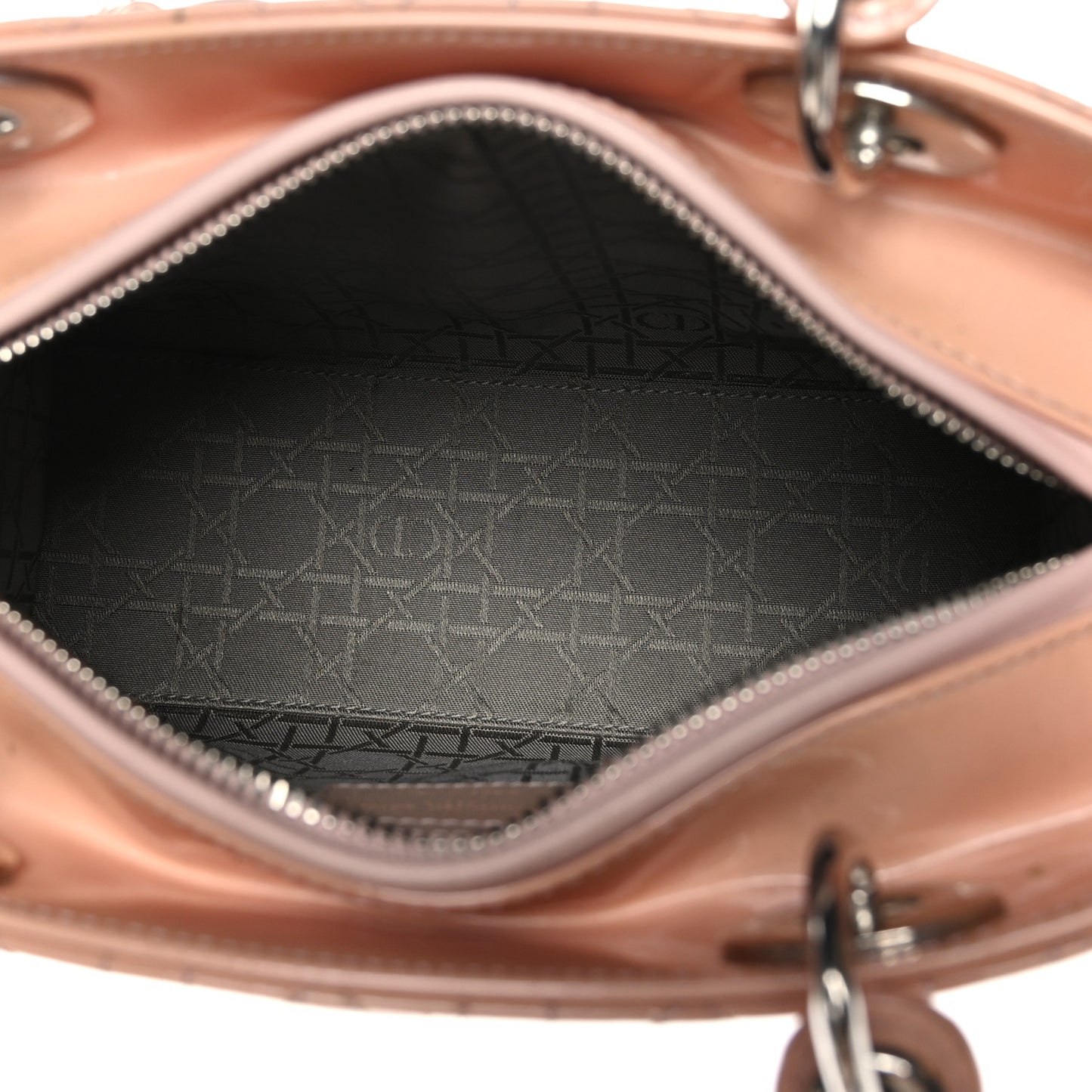 Patent Cannage Medium Lady Dior Rose Clair