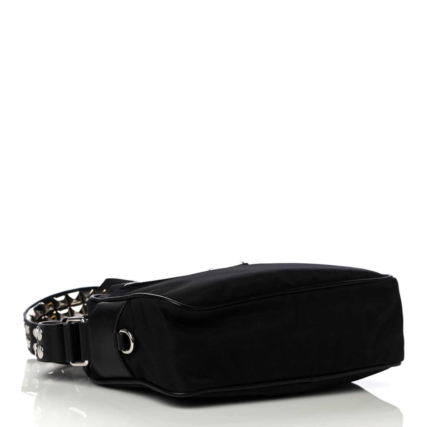 Tessuto Nylon Studded New Vela Shoulder Bag Black