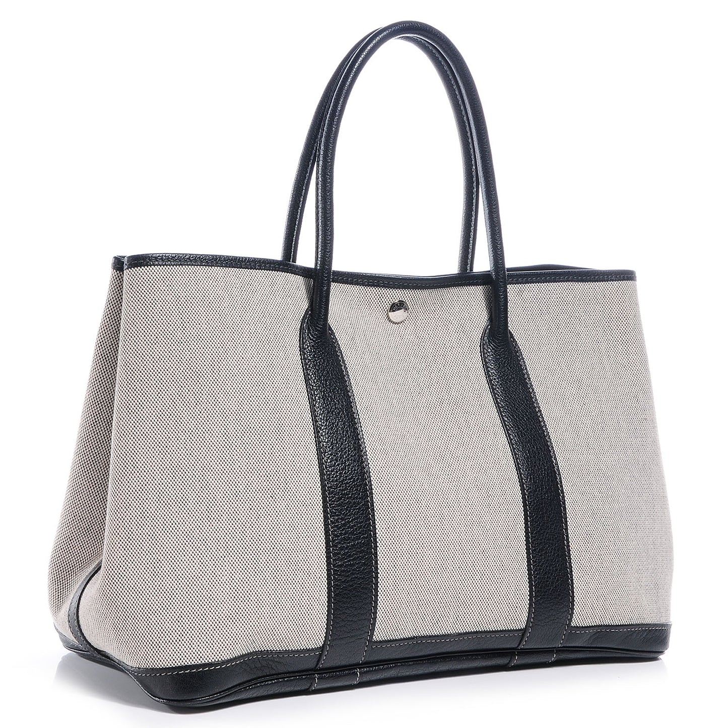 Toile Leather Garden Party MM Tote Black