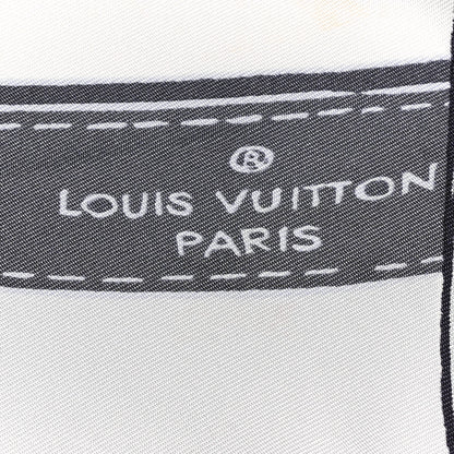 Louis Vuitton Silk Square Handle Me Scarf Grey Pink 4 of 4
