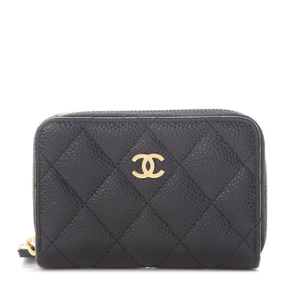 Chanel Caviar Quilted Zip Coin Purse Black 1 of 9