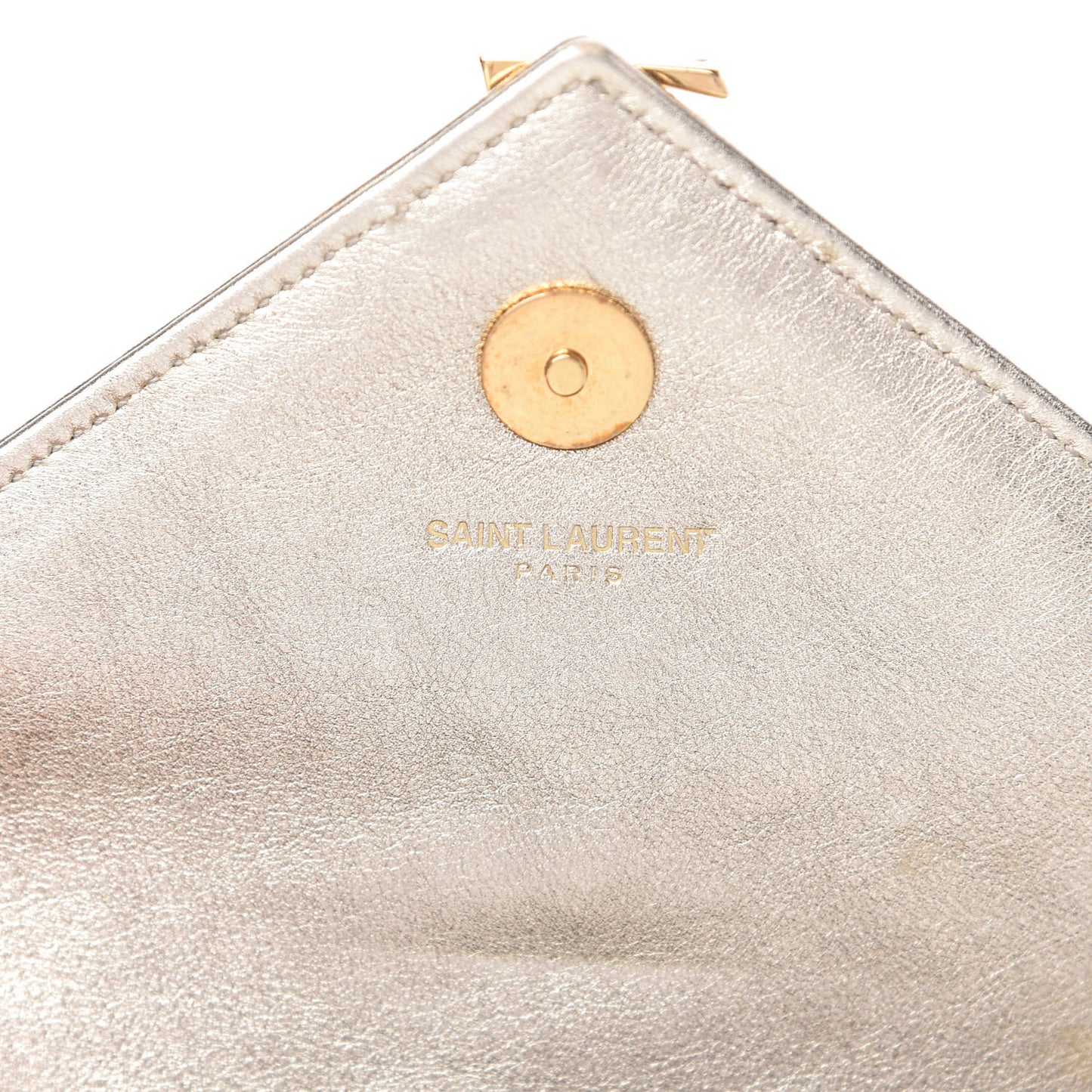Metallic Nappa Matelasse Chevron Classic Monogram Baby Chain Bag Gold