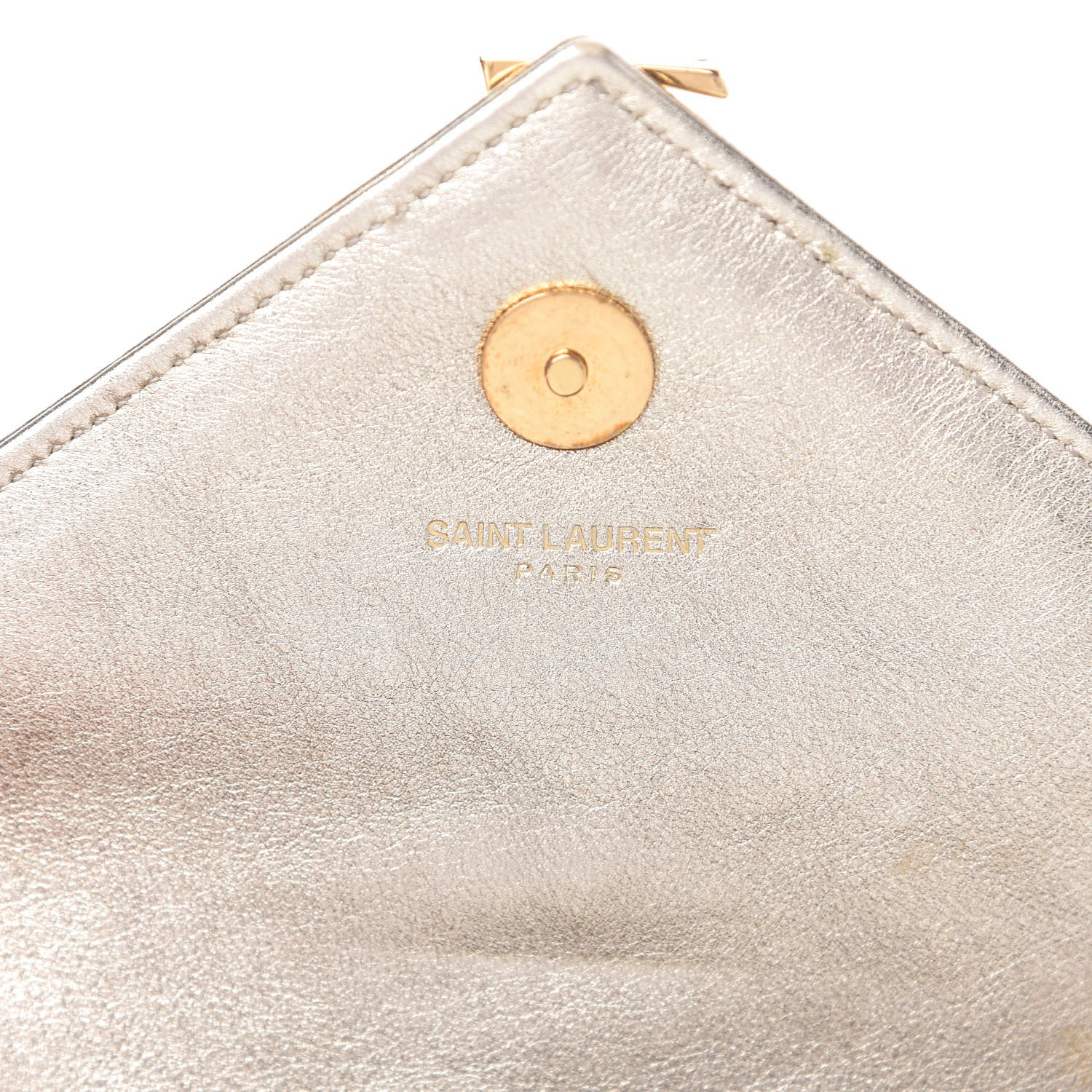 Saint Laurent Metallic Nappa Matelasse Chevron Classic Monogram Baby Chain Bag Gold 8 of 10