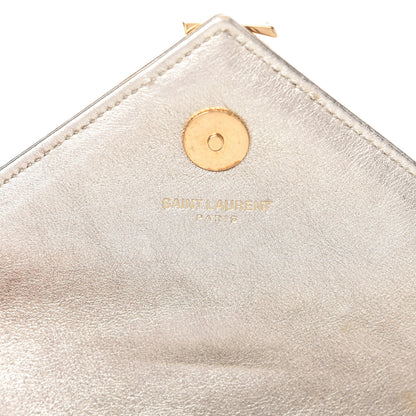 Saint Laurent Metallic Nappa Matelasse Chevron Classic Monogram Baby Chain Bag Gold 8 of 10