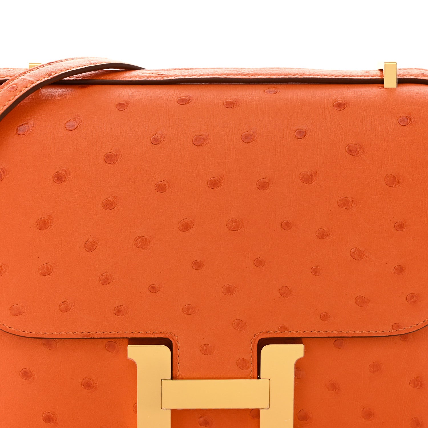 Hermes Ostrich Constance 18 Tangerine 8 of 13