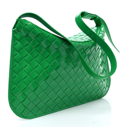 Bottega Veneta Brushed Calfskin Intrecciato Cradle Fold Over Shoulder Bag Parakeet 4 of 13