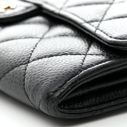 Chanel Caviar Quilted Large Gusset Flap Wallet Black 10 of 10