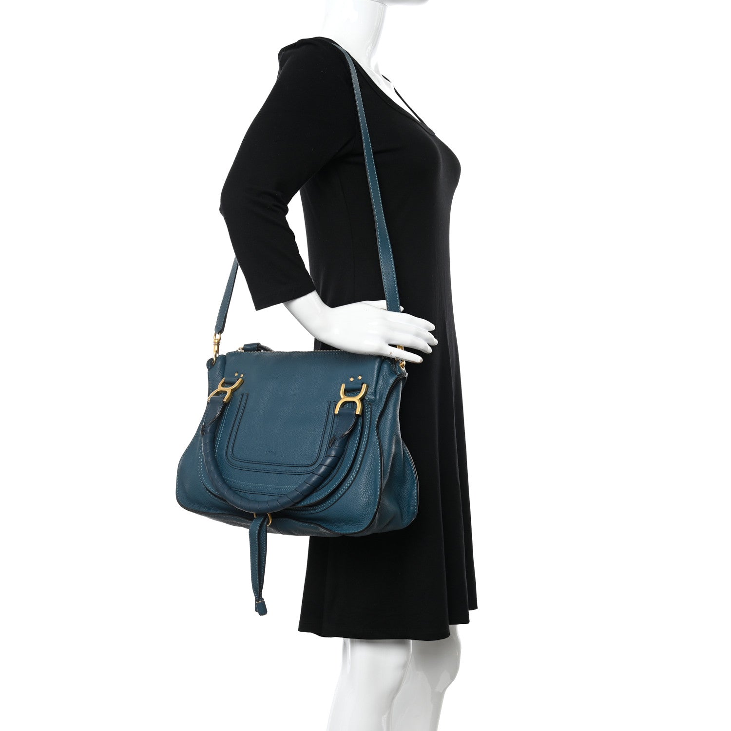 Chloe Calfskin Medium Marcie Satchel Navy 3 of 9