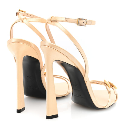 Saint Laurent Crepe Satin Crystal New Nuit 110 Sandals 38.5 Soft Nude 4 of 8