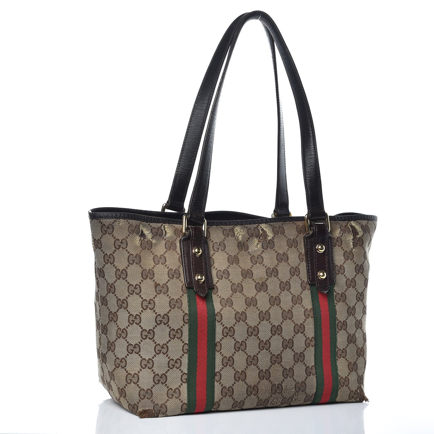 Gucci Monogram Medium Jolicoeur Tote Dark Brown 3 of 20