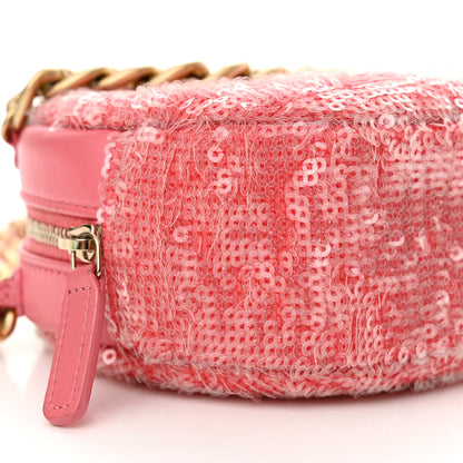 Chanel Sequin Chanel 19 Round Clutch With Chain Coral 9 of 11