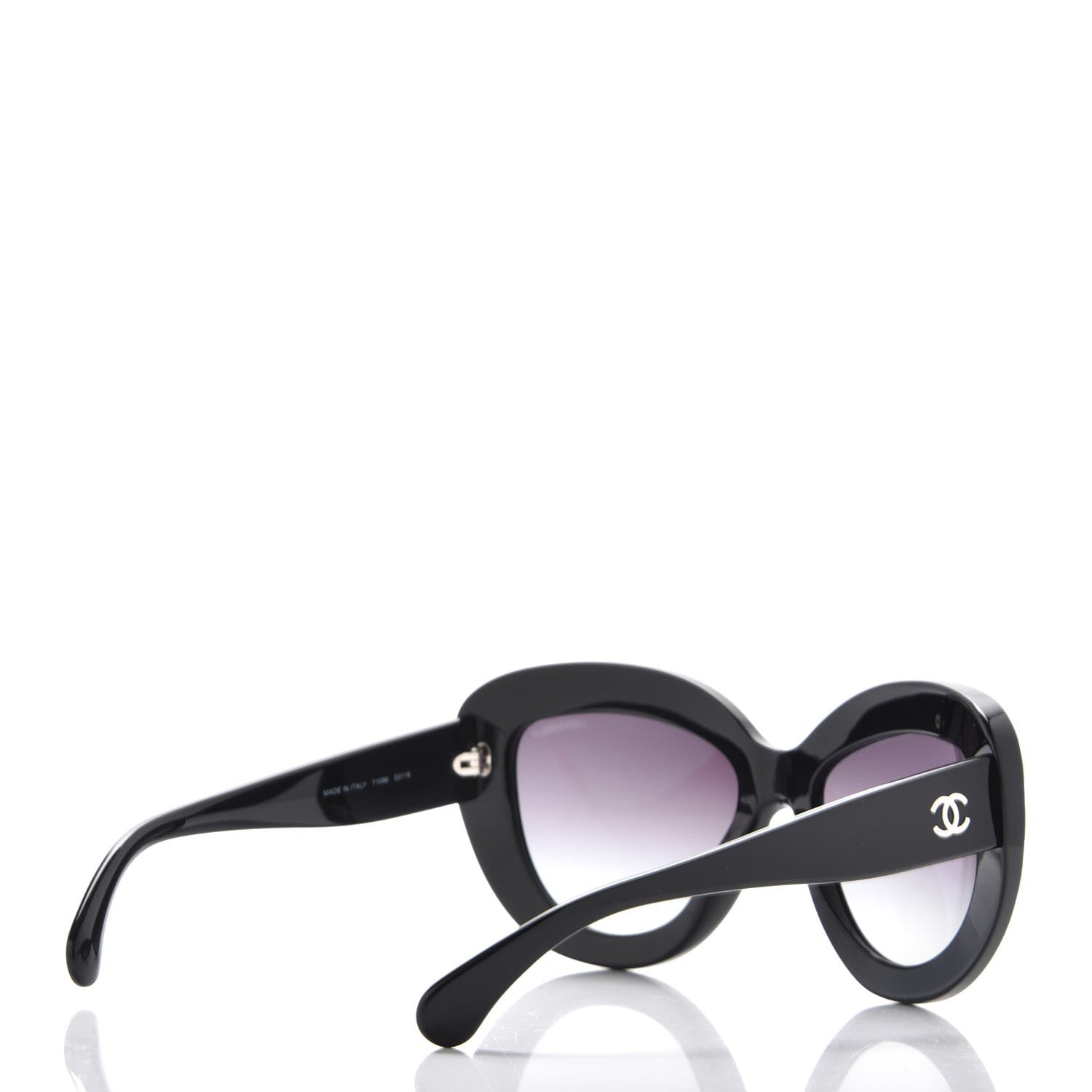 Chanel Pearl Cat Eye Sunglasses 71096 Black 3 of 7