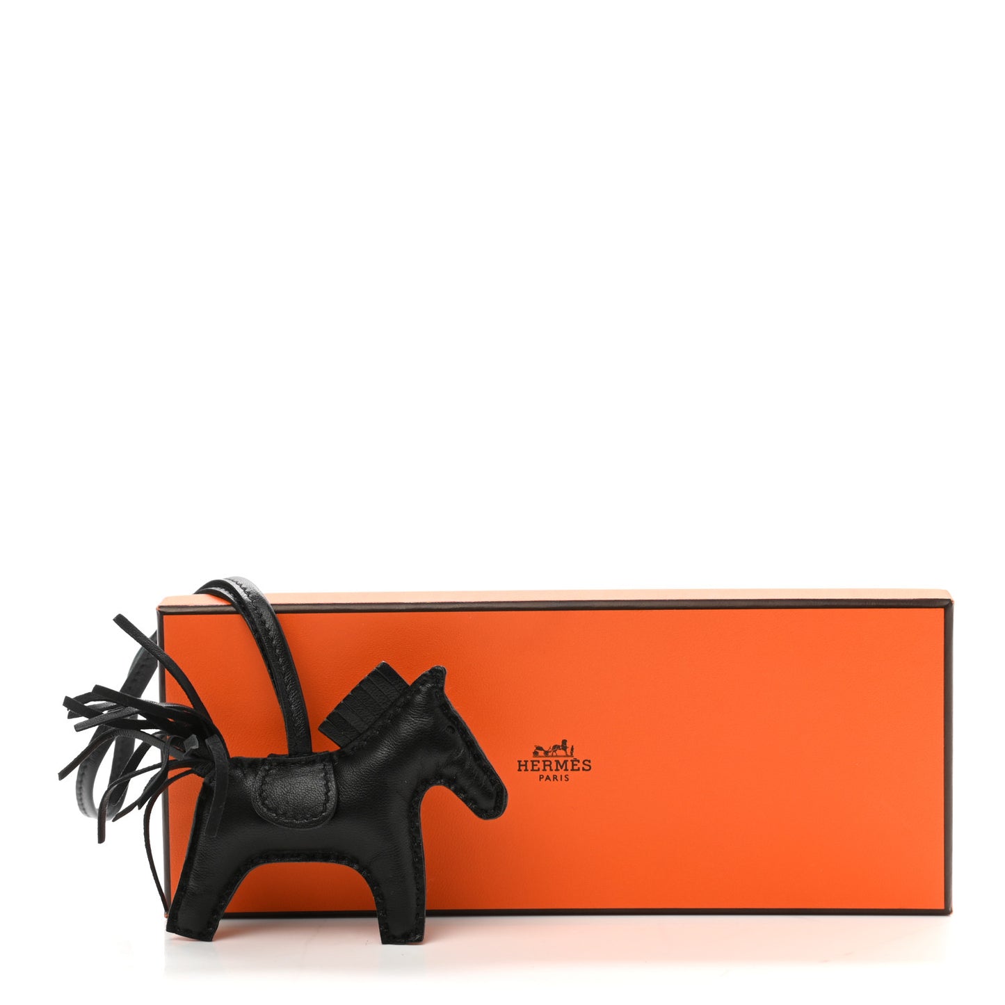 Milo Lambskin Grigri Rodeo Horse Bag Charm PM So Black