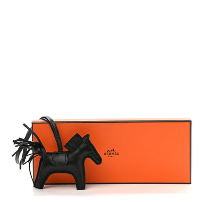 Hermes Milo Lambskin Grigri Rodeo Horse Bag Charm PM So Black 4 of 4