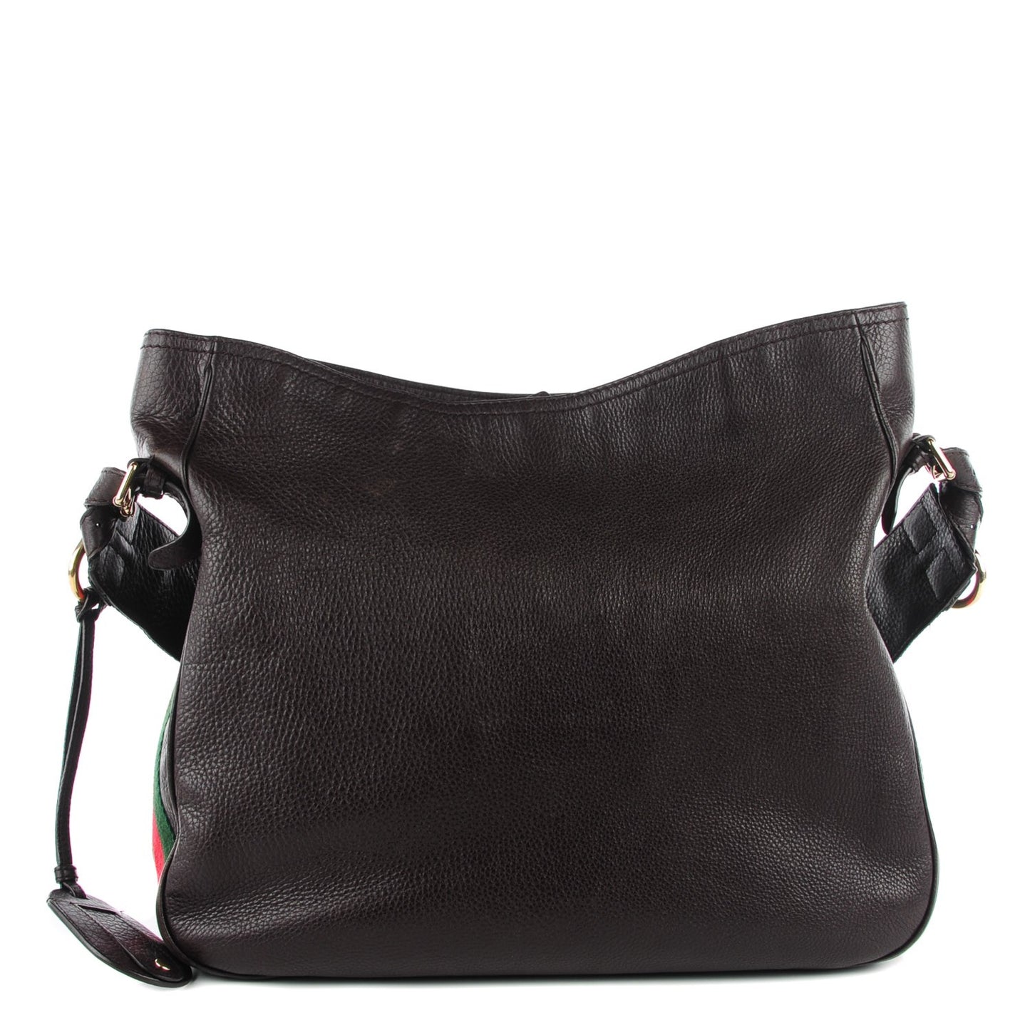 Pebbled Calfskin Medium Heritage Shoulder Bag Dark Brown