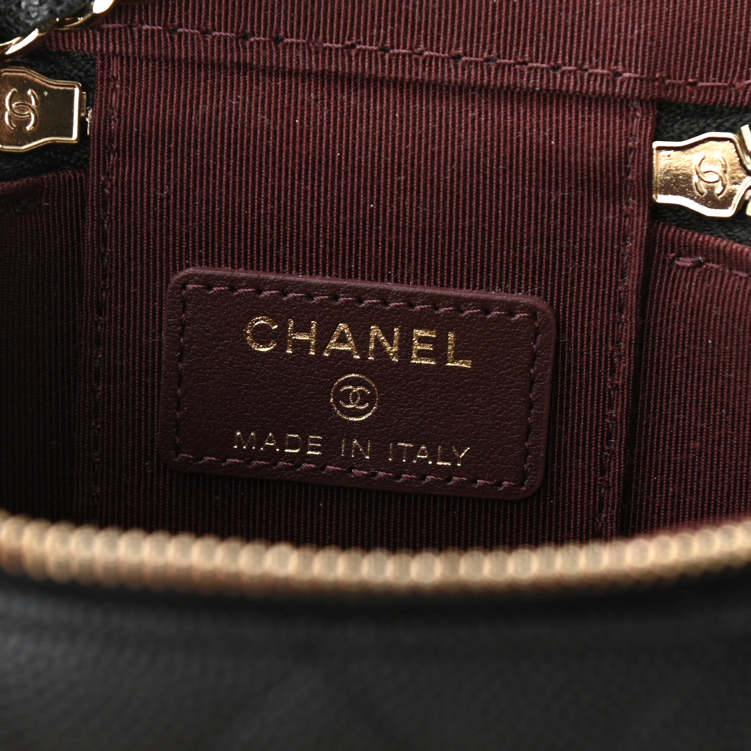 Chanel Caviar Quilted Mini Vanity Case With Chain Black 6 of 12