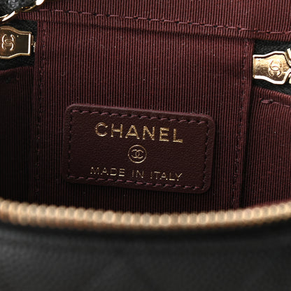 Chanel Caviar Quilted Mini Vanity Case With Chain Black 6 of 12