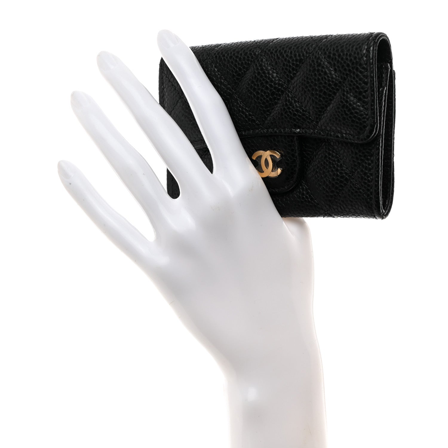 Chanel Caviar Quilted Flap Card Holder Wallet Black 2 of 8