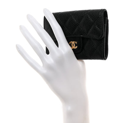 Chanel Caviar Quilted Flap Card Holder Wallet Black 2 of 8