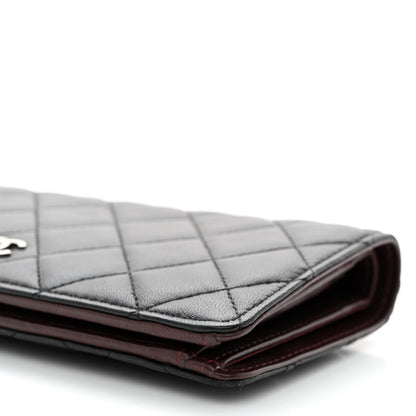 Chanel Lambskin Quilted Yen Wallet Black 11 of 12