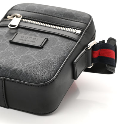 Gucci GG Supreme Monogram Appia Calfskin Web Small Camera Messenger Bag Black Grey 10 of 10