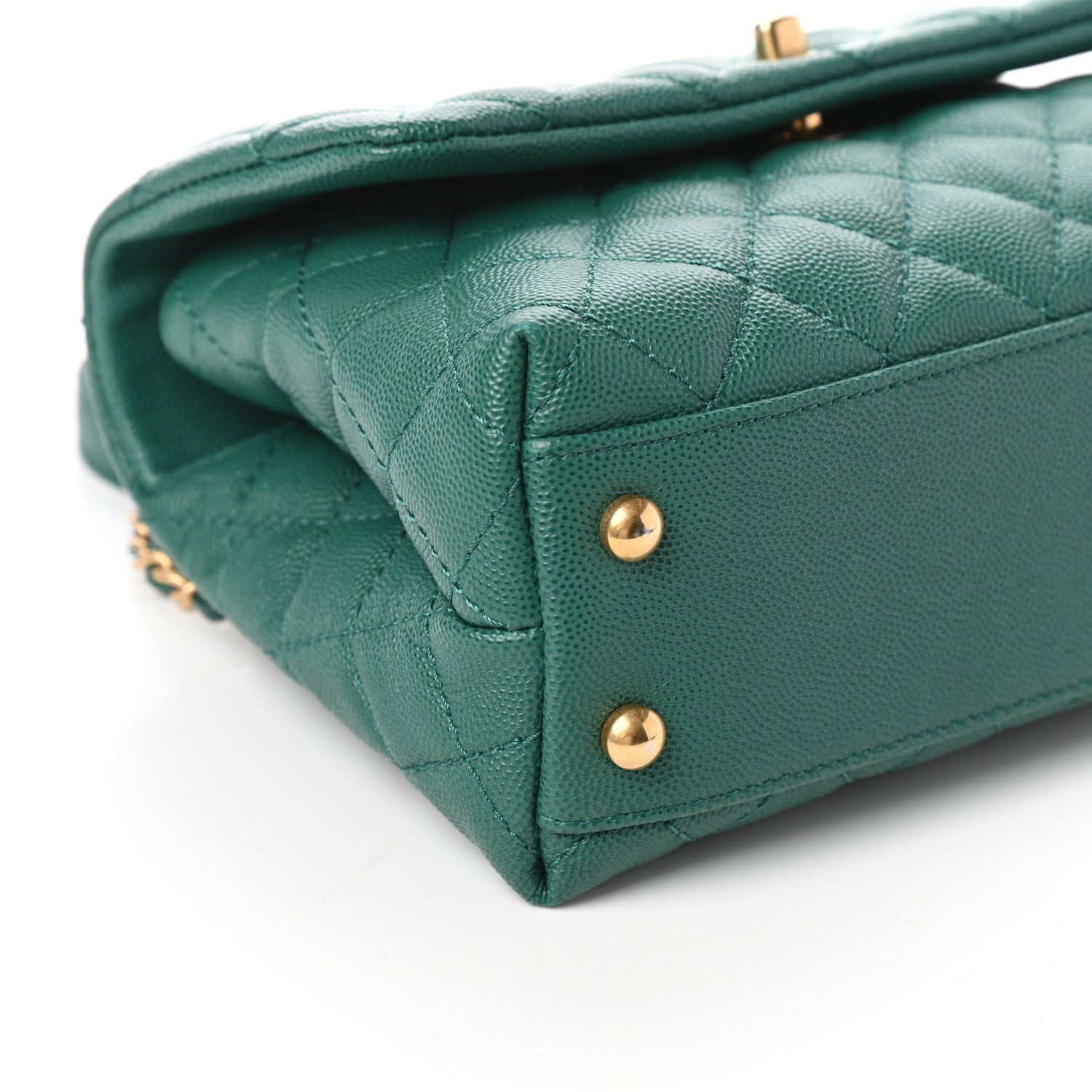 Chanel Caviar Quilted Mini Coco Handle Flap Green 9 of 10
