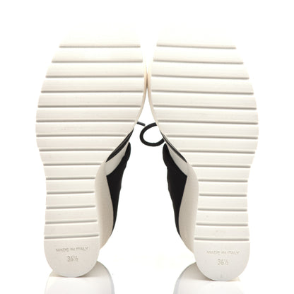 Chanel Calfksin Quilted Lace Up Boots 36.5 White Black 6 of 9