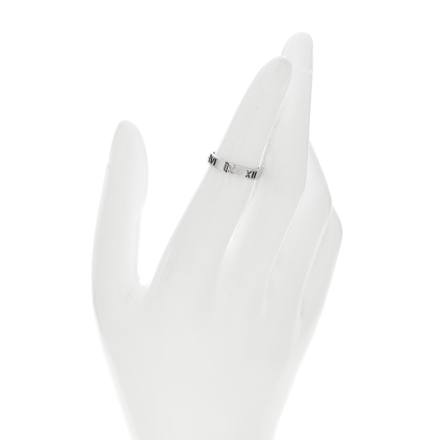 18K White Gold Diamond Atlas Pierced Ring 49 4.75