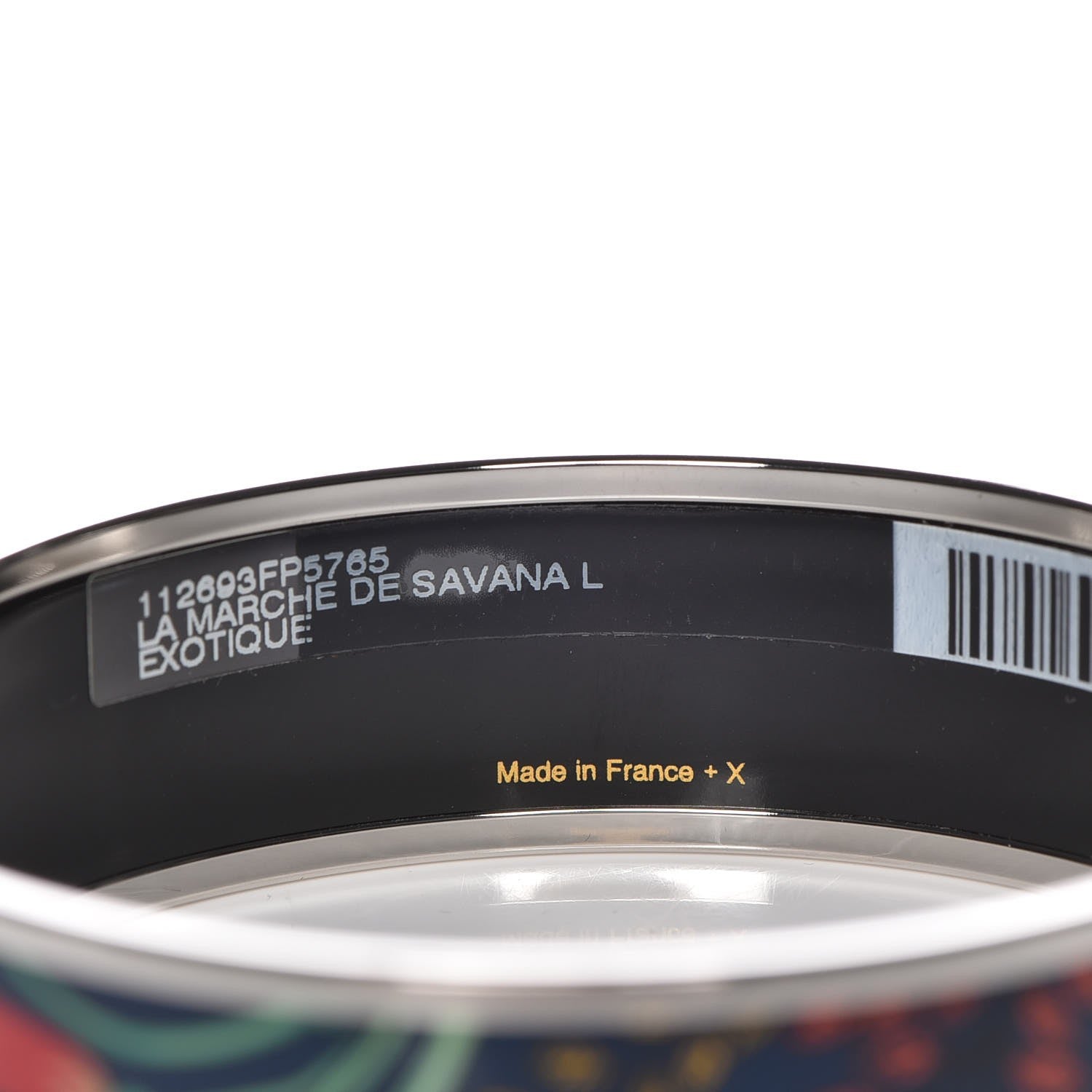 Hermes Enamel Printed Wide Le Marche de Savana Bracelet 85 Exotique 6 of 7