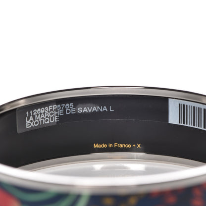 Hermes Enamel Printed Wide Le Marche de Savana Bracelet 85 Exotique 6 of 7
