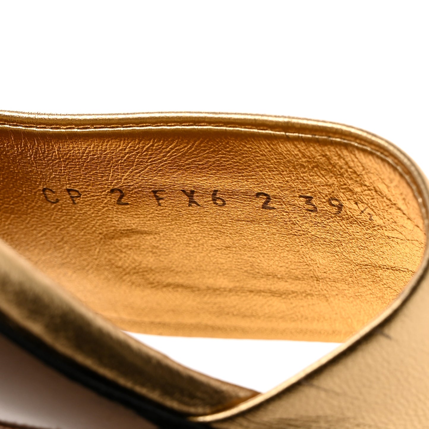 Metallic Nappa One Stud 20mm Slide Sandals 39.5 Antique Brass